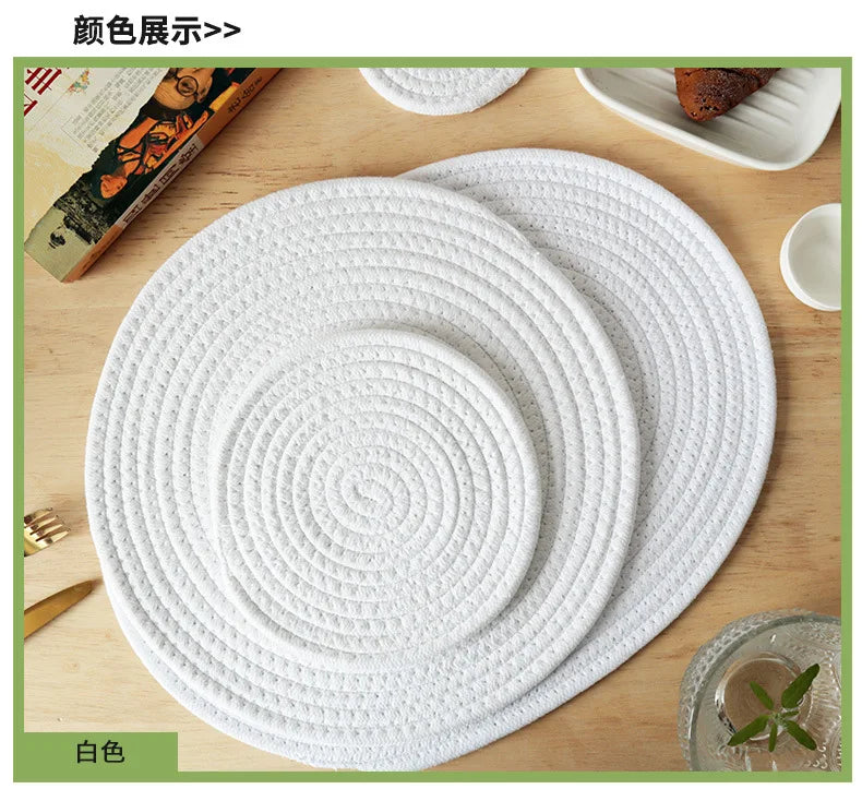 Seil Gewebtes Tischset Baumwolle, Isolierend, fuer Esstisch Kuech