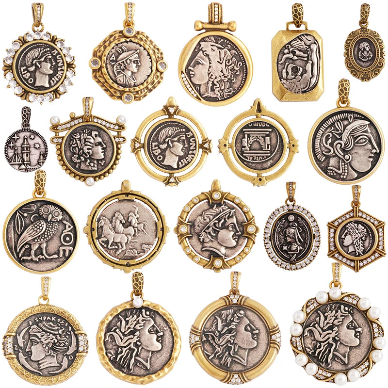 Eleganter Anhänger im antiken Gold Design als Schmuckzubehör-Yabubestshop