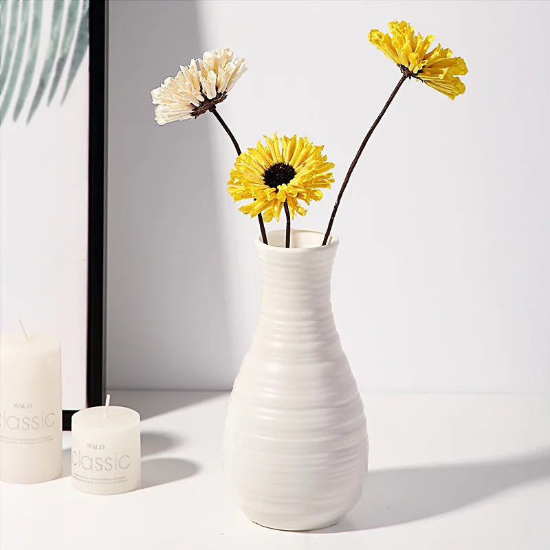 Kleine Kunststoff Vase Nordic Stil Weiß Rutschfest Für Wohnzimmer Deko