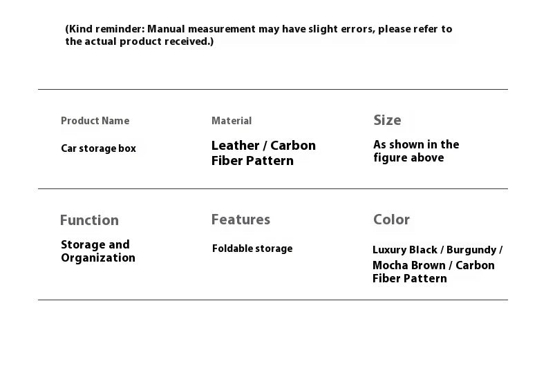 Faltbare Auto Stamm Lagerung Box Organizer