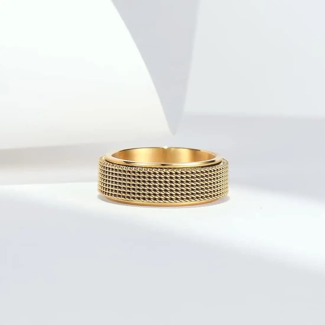 Drehbarer Edelstahl Spinner Ring mit 8mm Breite für Entspannung