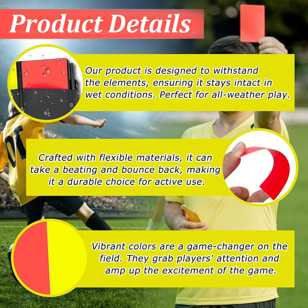 Schiedsrichter Set mit Warnkarten Pfeife und Notizbuch für Fußball