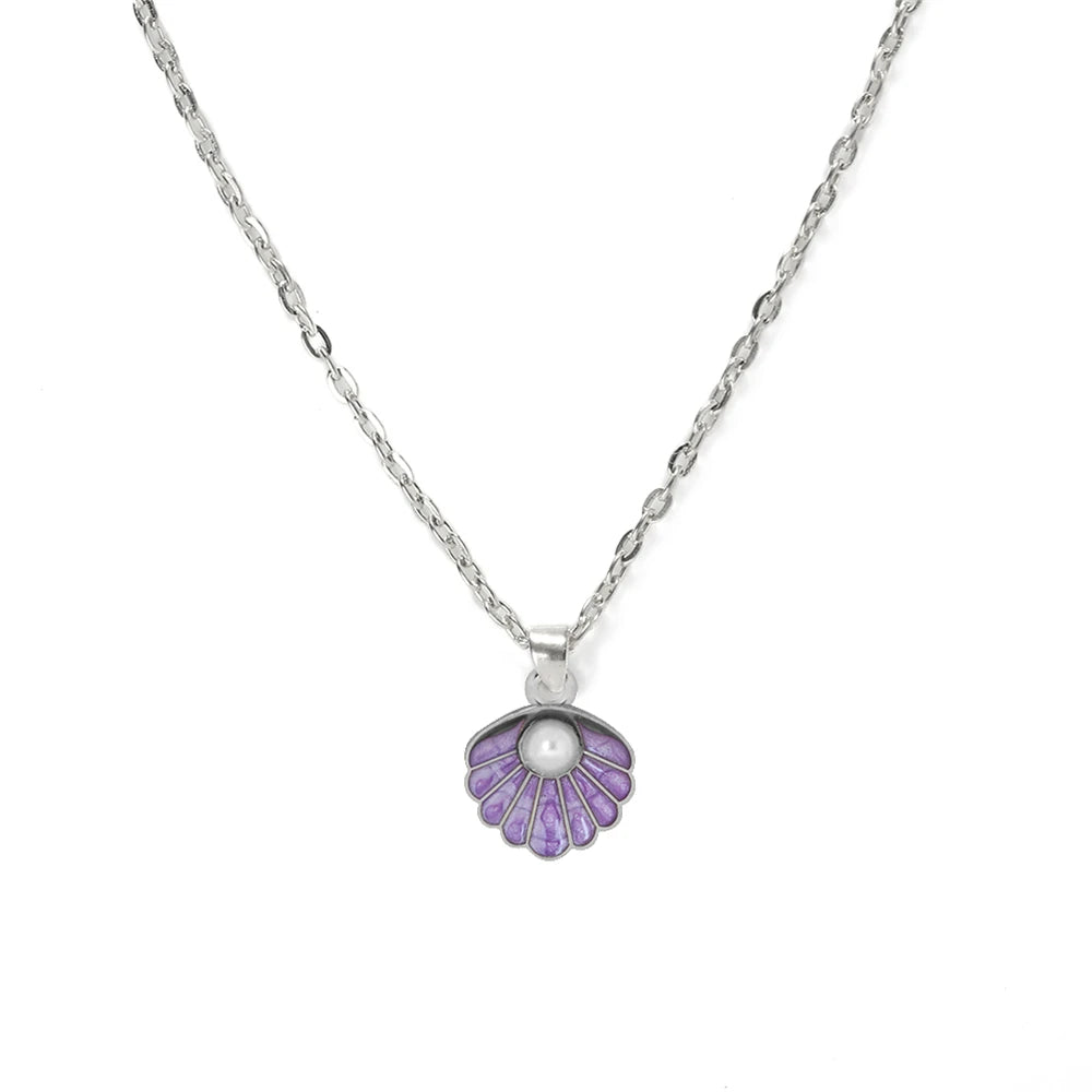 Modische verstellbare Muschel Perlen Anhänger Halskette Unisex