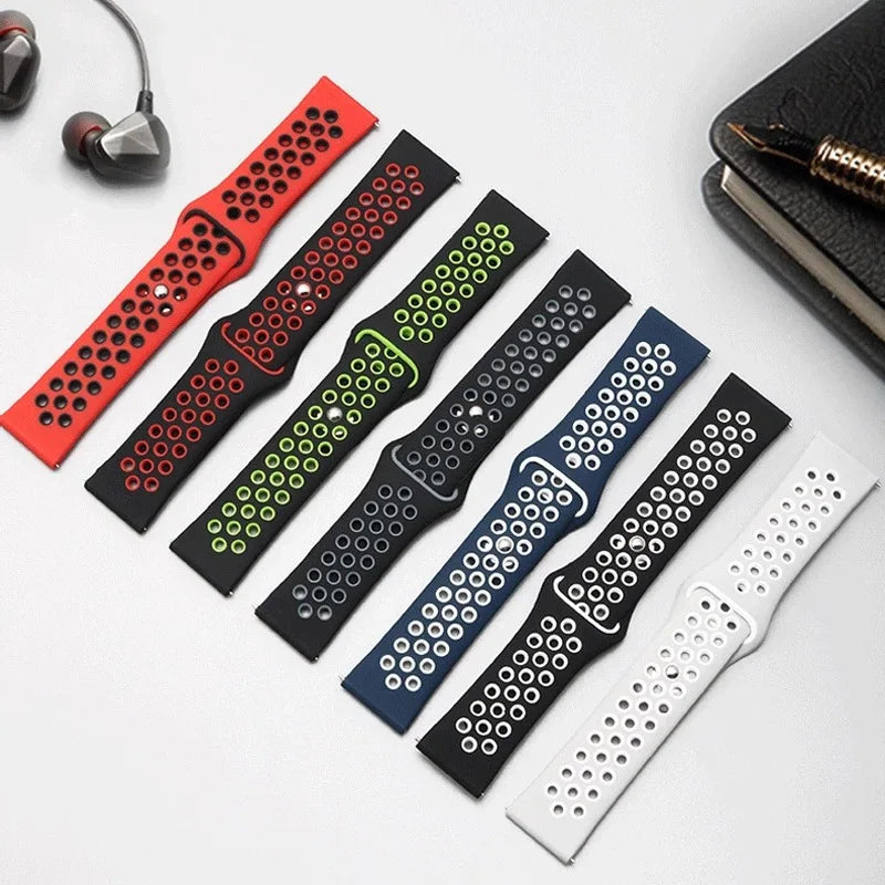 Sportliches 22mm Silikon Armband für Xiaomi Redmi Uhren Aktiv-Style