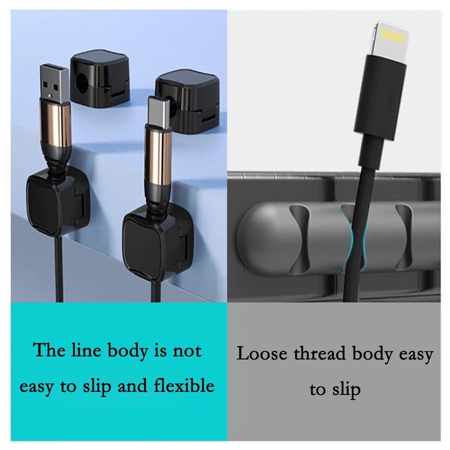 Magnetische Kabel Organizer Clips Halter – Set für Büro - Auto Kabelmanagement