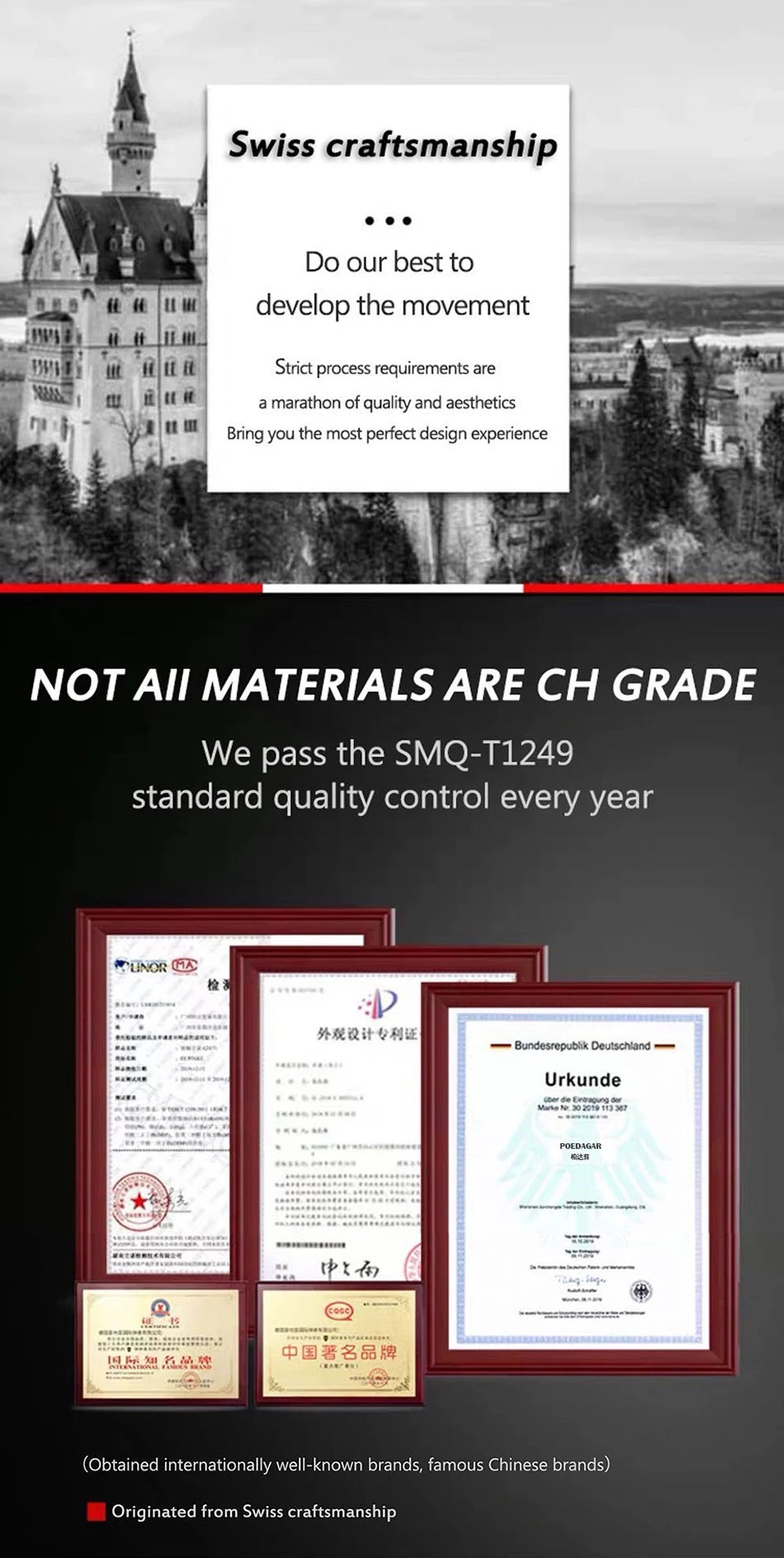 Wasserdichte Luxusuhr mit Chronograph und Edelstahlarmband Herren-Yabubestshop