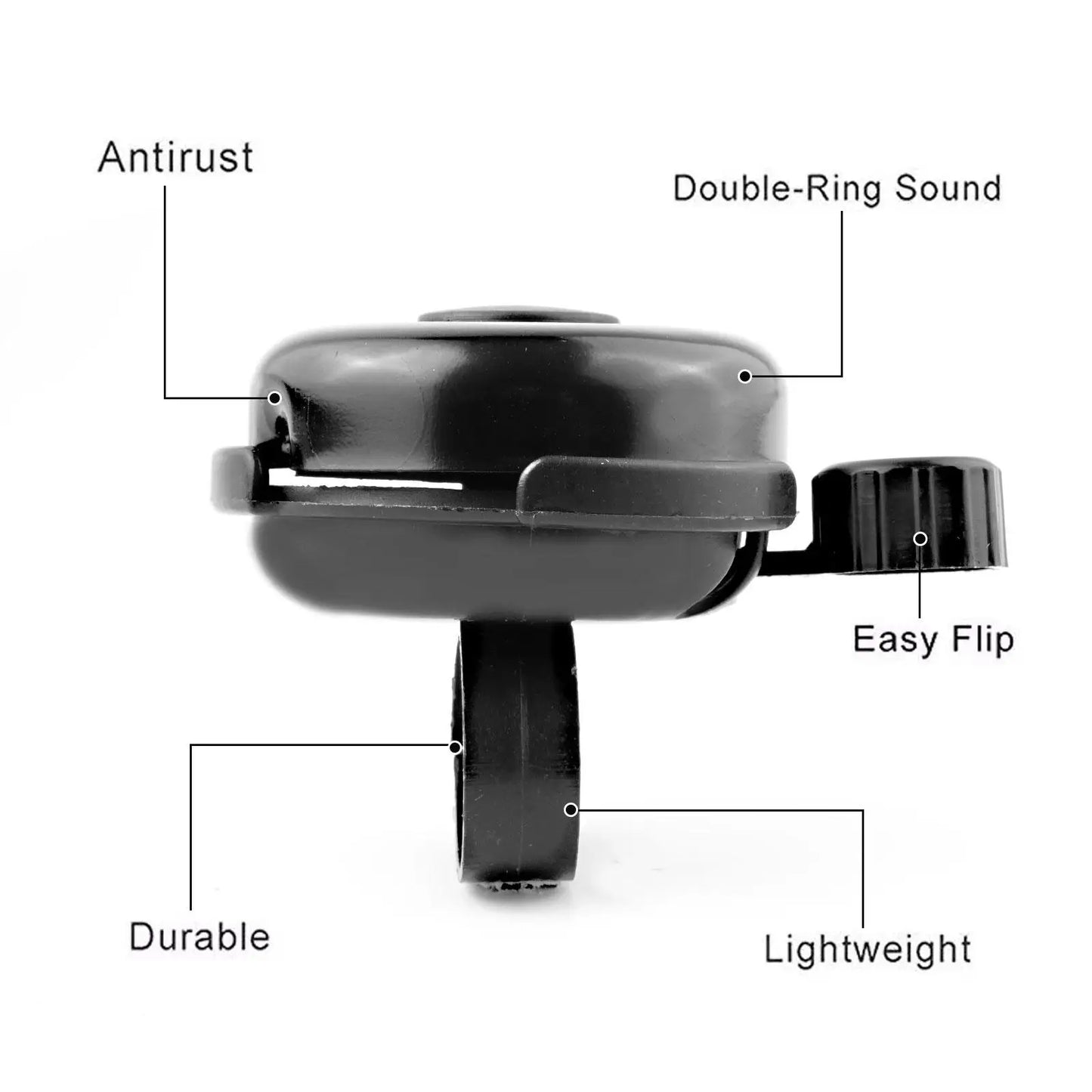 Klarer lauter Ton - rostfrei: Leichte Aluminium-Fahrradklingel für Mountain- - Rennräder
