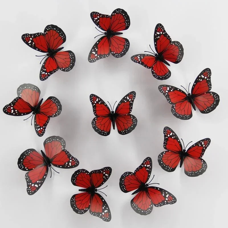 10er Set 3D Schmetterling Wandaufkleber Dekoration für Zuhause