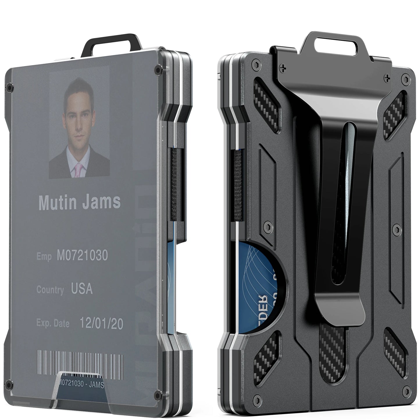 Schlanke RFID Geldbörse für Herren Aluminium Metall Halter für 15 Karten