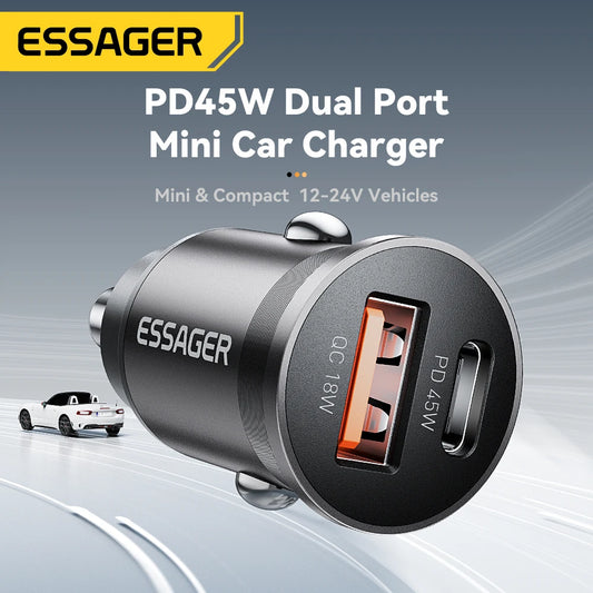 45W Auto Ladegerät Typ C - USB-A mit Quick Charge für alle Geräte