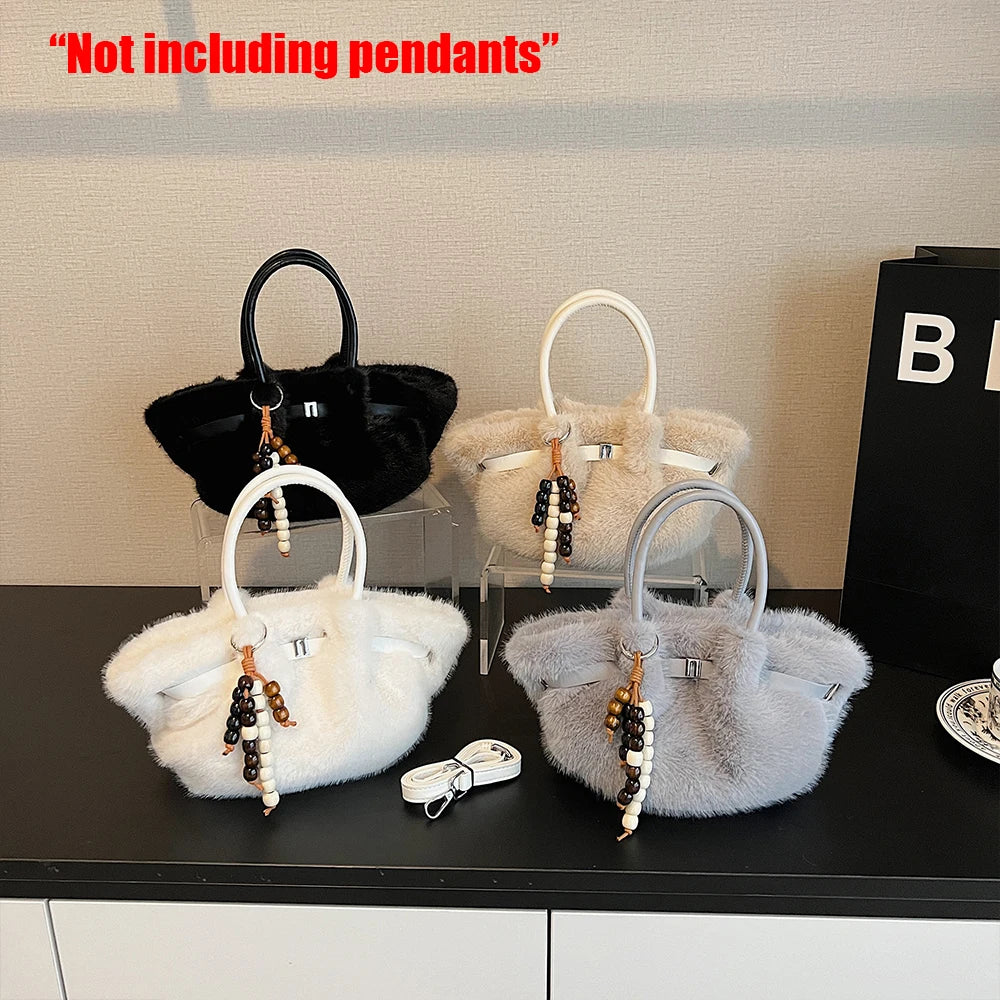 Leichte und vielseitige Plüsch Umhängetasche für Herbst und Winter