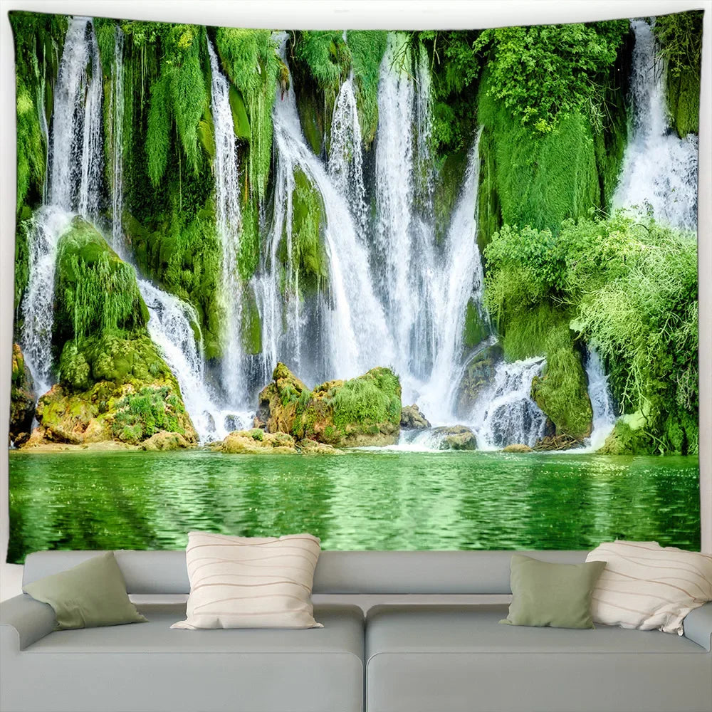 Natürlicher Wandteppich mit Landschaftsmotiv für gemütliche Räume