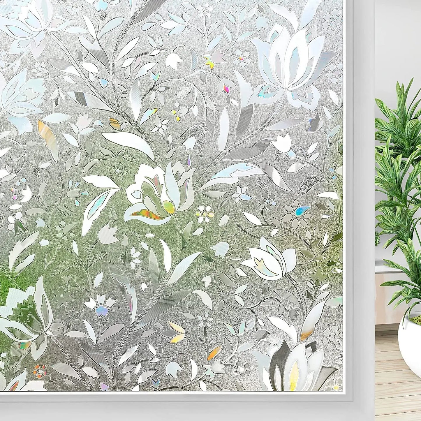 3D Regenbogen Fensterfolie 75/90cm – UV-Sichtschutz, Wärmeisolierend, Dekor