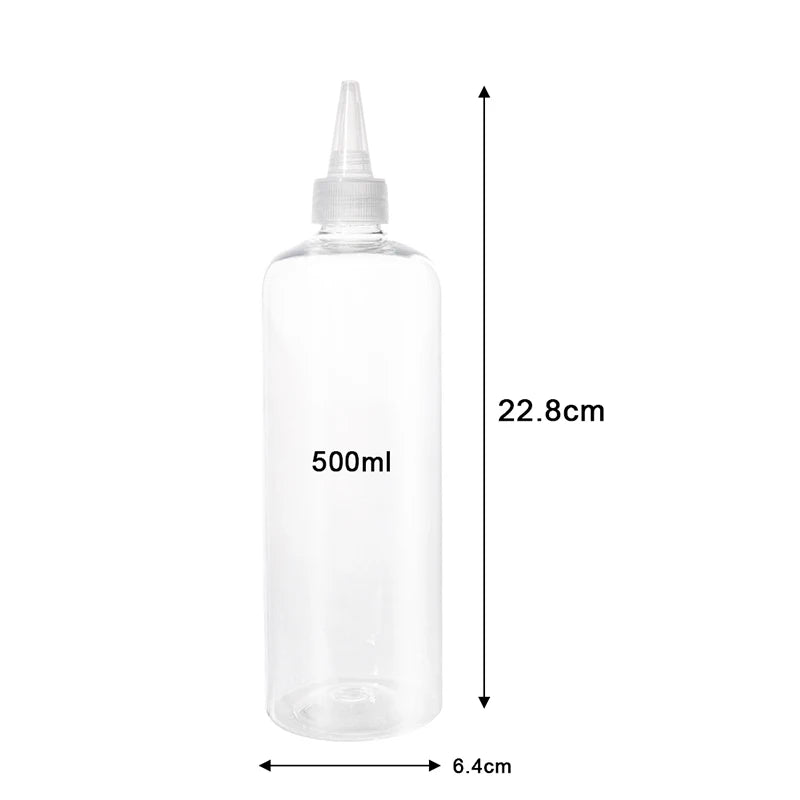 Transparente Quetschflasche 500/1000 ml mit scharfem Mund für präzise Dosierung