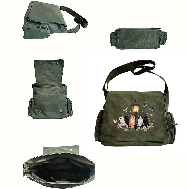 Damen Umhängetasche Retro Style Groß Studenten Laptop Tasche