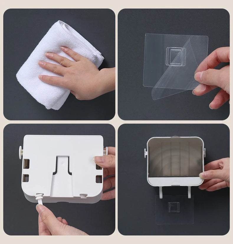 Wandmontage Seifenhalter Abflussabdeckung mit Haken in Grau Weiß Grün