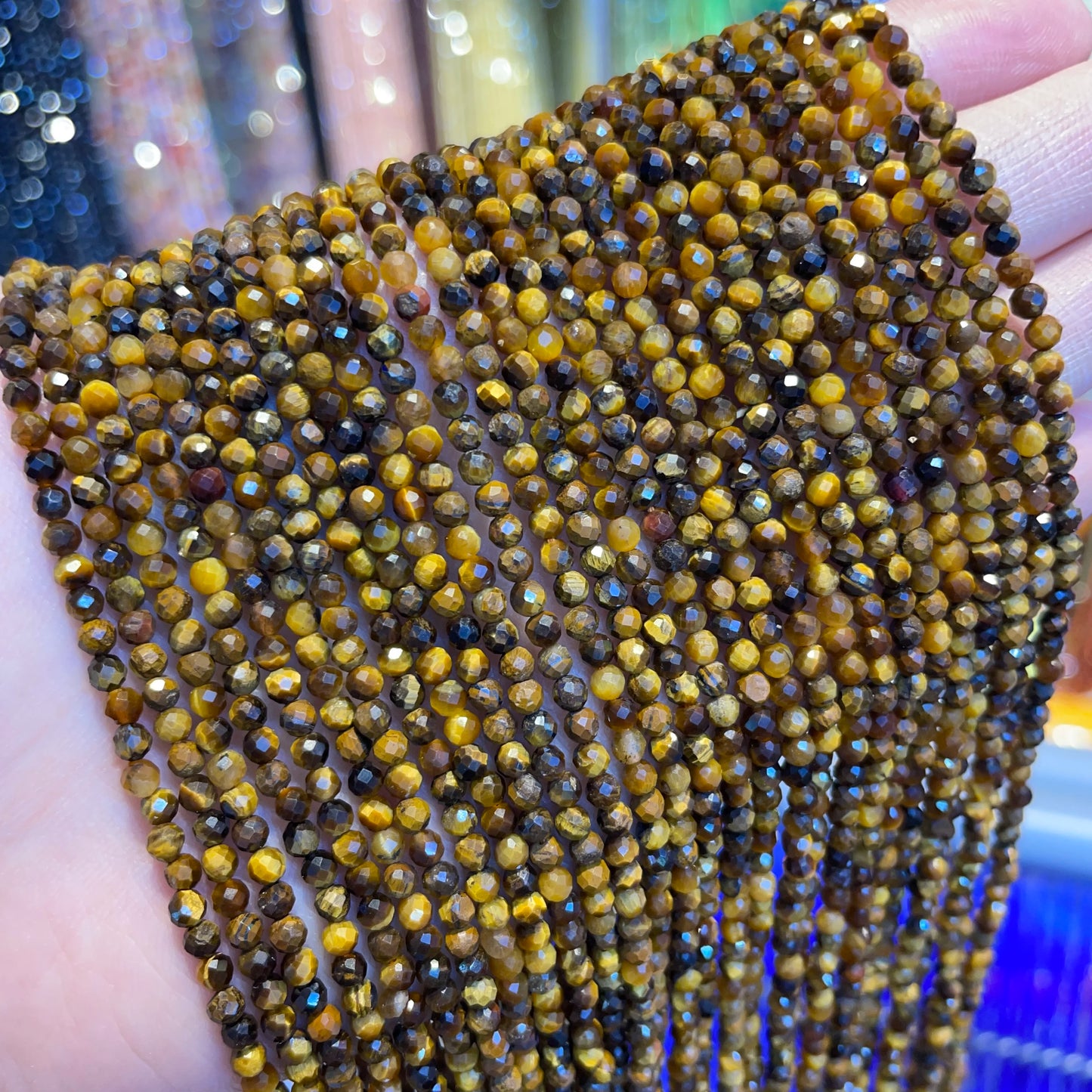 2 mm Naturstein Amethyst Tigerauge Lapislazuli Perlen für Schmuckherstellung-Yabubest - Home & More