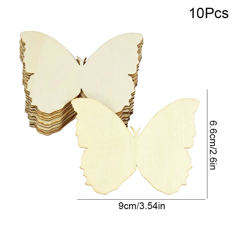 10er Set Holz Schmetterlinge zum Bemalen - Blanko Holzscheiben für Kinder Basteln-Yabubest - Home & More