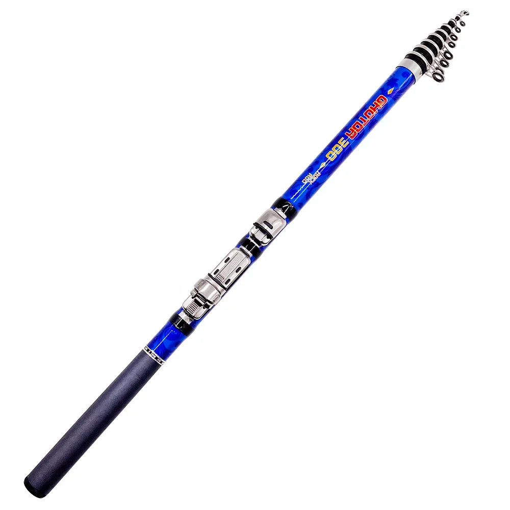 Fern Casting Teleskop Angelrute aus Carbon 1,5m bis 3m für Felsenangeln