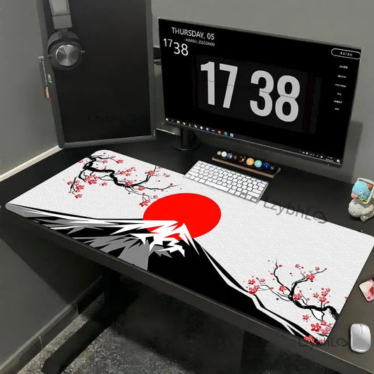 Großes japanisches Sakura Gaming Mauspad für Büro und Spiele