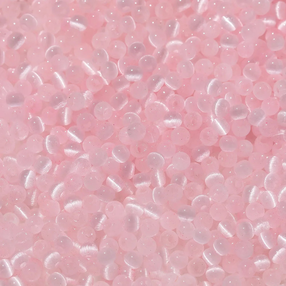 Bunte 4mm Glas Katzenaugen Rocailles Perlen für DIY Schmuck