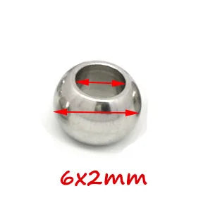 100x Edelstahl Großloch Spacer Perlen für DIY Schmuck 2-12mm