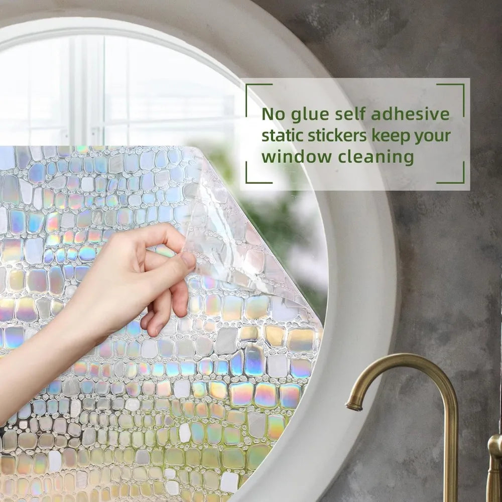 Dekorative Regenbogen Sichtschutzfolie mit UV Schutz und statischer Haftung