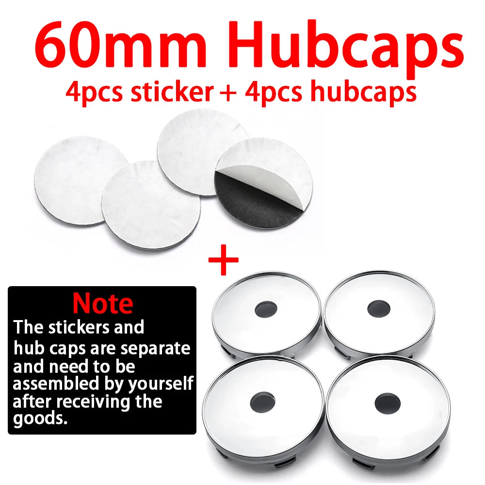 4er Set 56 60mm Rad Center Caps Felgen Abdeckungen Auto Zubehör