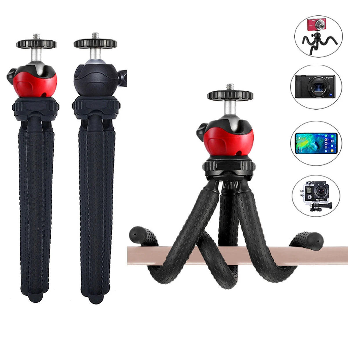 Flexibles Mini Smartphone Stativ mit Clip für Vlogging Videoaufnahme Selfie