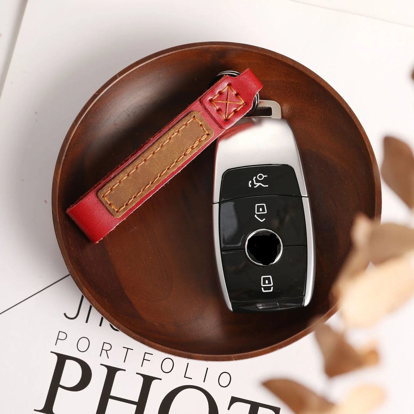 Universal Leder Schlüsselanhänger Auto Schlüsselring Geschenk für Männer