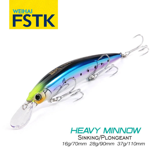 Schwerer sinkender Minnow Angelköder 110S 37g 90S 28g 70S 16g Salzwasser