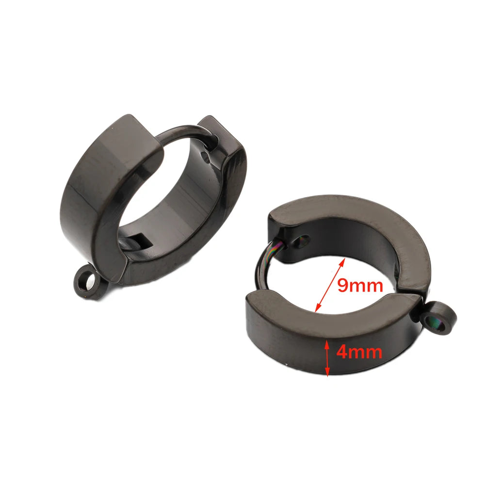10er Set Edelstahl-Ohrringhaken mit Schlaufe für DIY-Schmuck