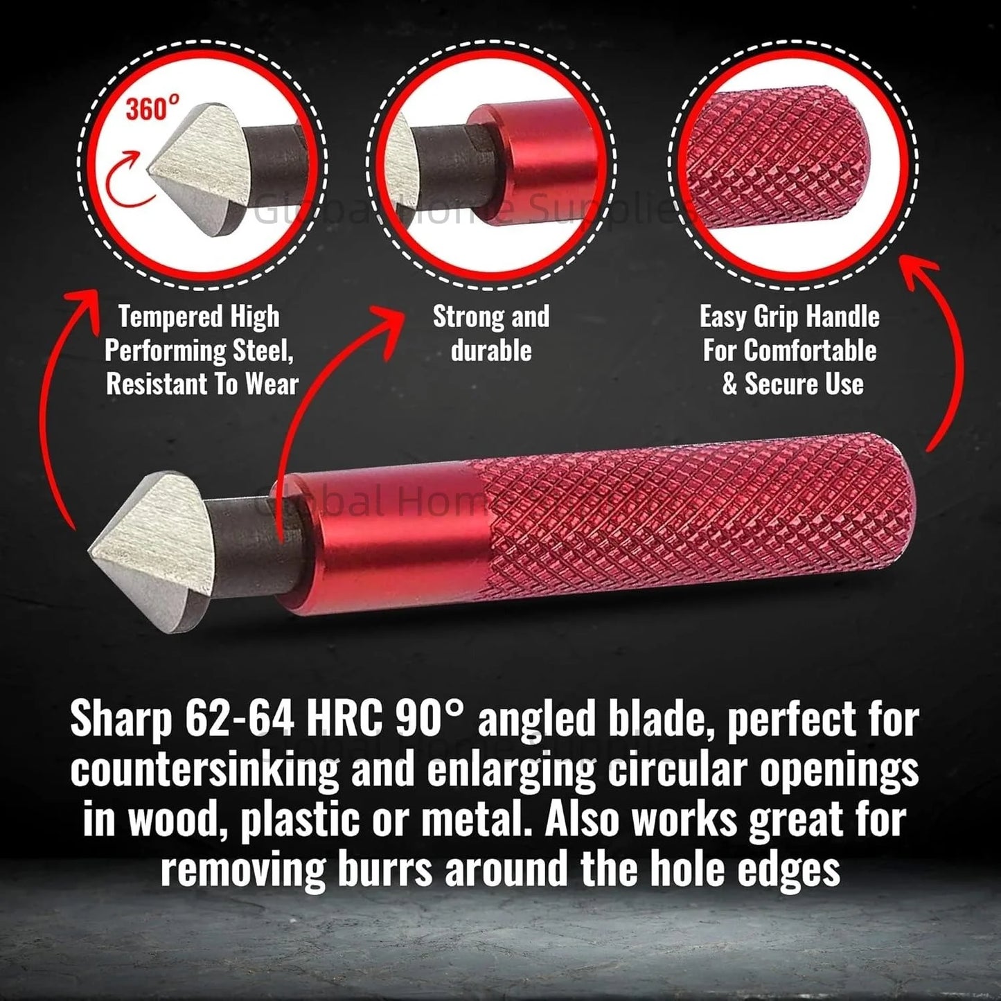 Entgratungswerkzeug-Set mit Senker-Handreibahlen und 10 Zusatzklingen