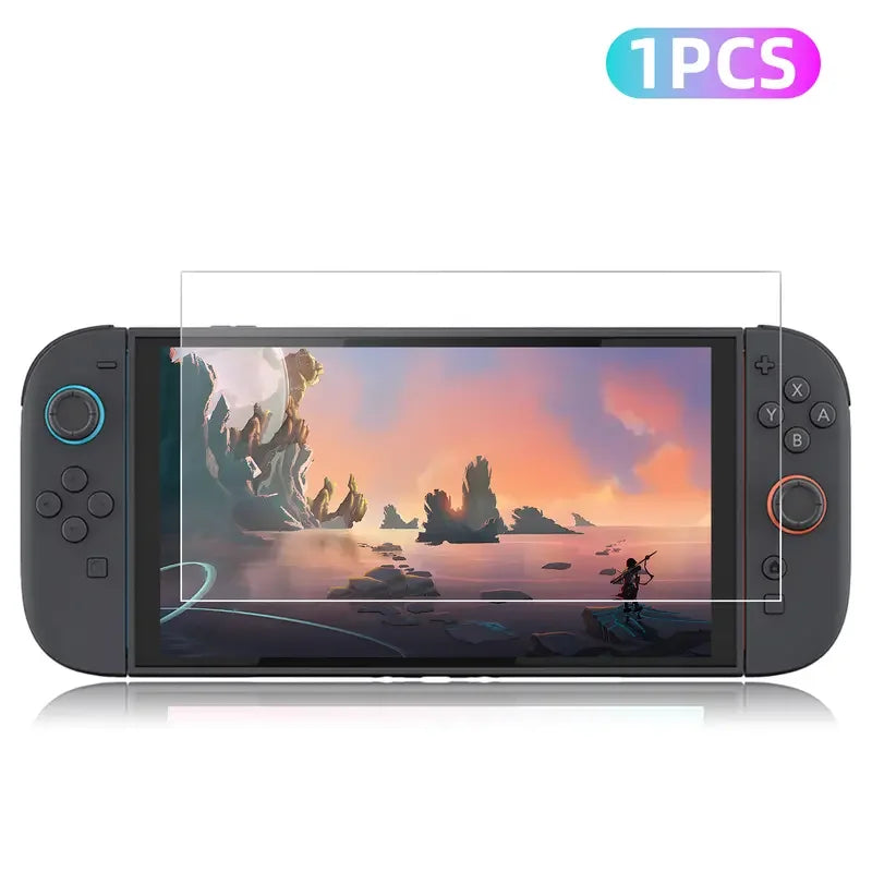 2025 HD-Glas Displayschutz für Nintendo Switch 2 – kratzfest - transparent