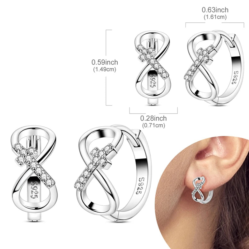 925 Sterling Silber Creolen mit Zirkonia Wassertropfen für Damen