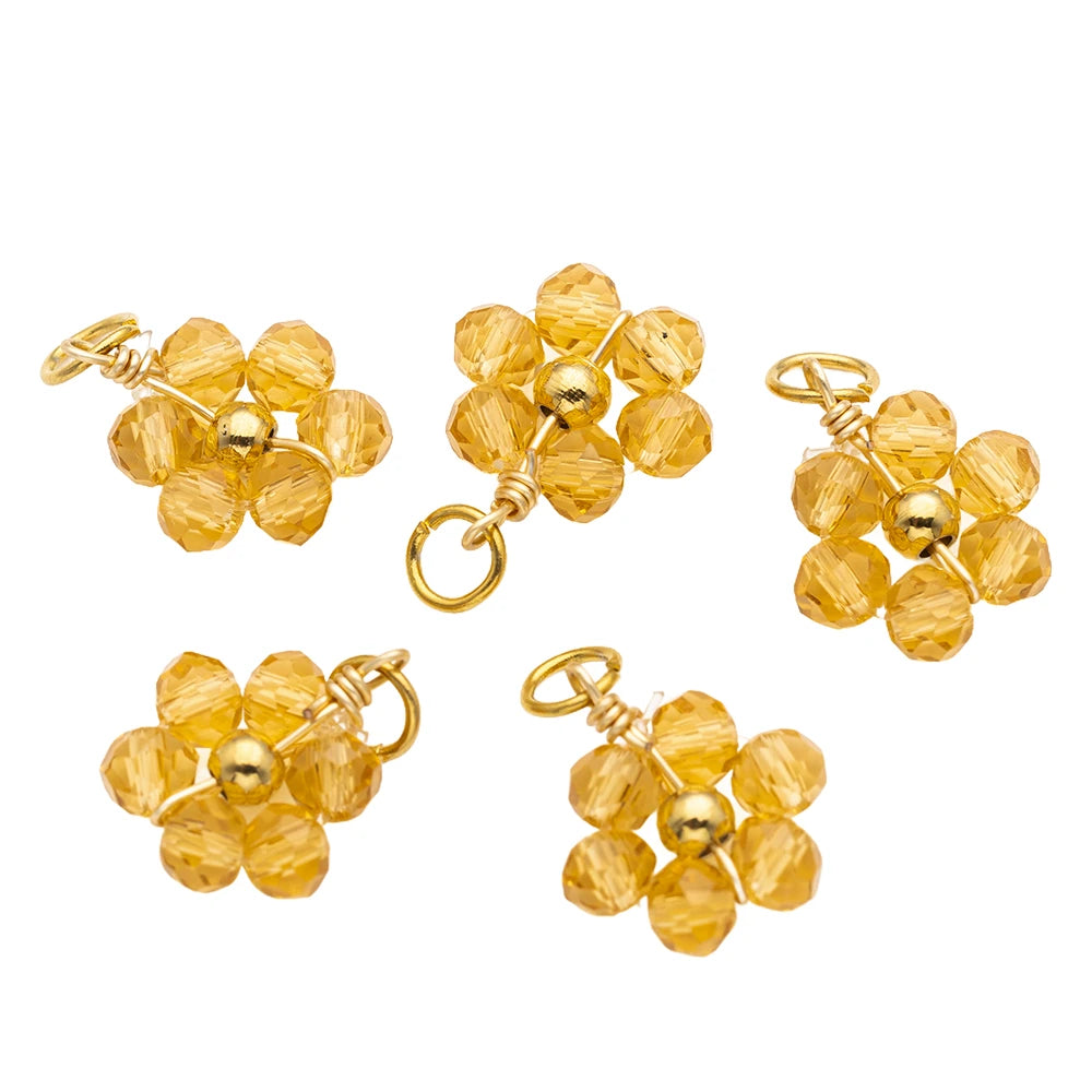 10er Set Edelstahl Blumen Charms für DIY Schmuckherstellung 10x16 mm