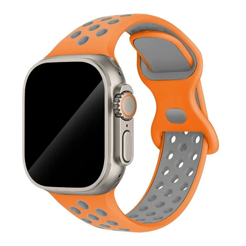Sportliches Silikonarmband kompatibel mit Smartwatch 38-49 mm Modelle