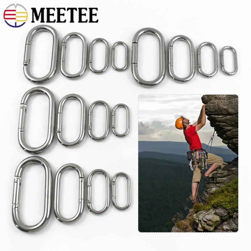 Edelstahl Schnallen 5-10 cm ovaler Snap-Ring Karabiner für Schlüsselanhänger