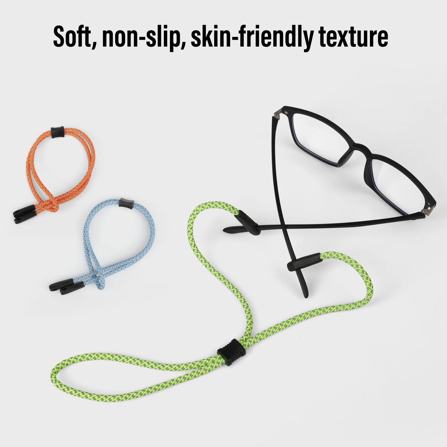 10 Stück reflektierende Brillenbänder Dual-Loch für sicheren Halt Nacht