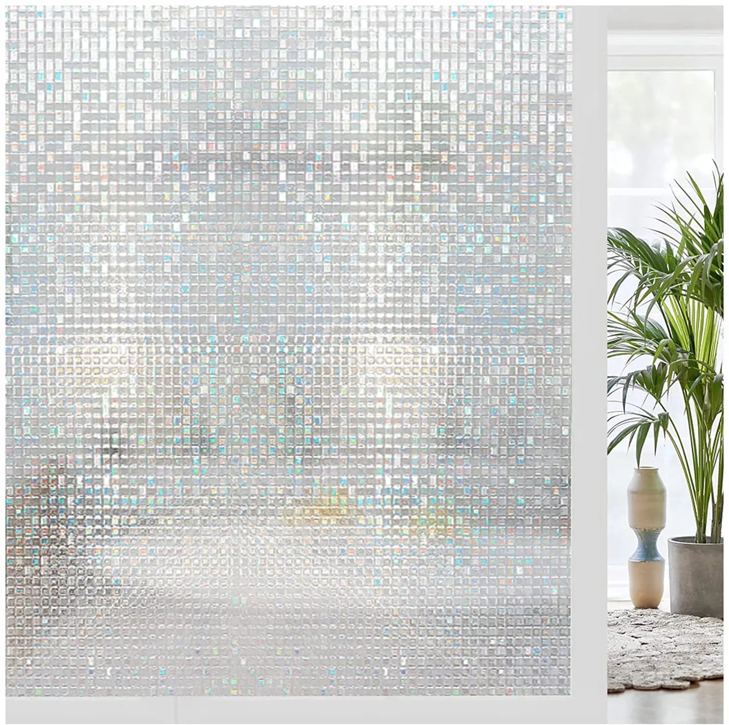 3D Regenbogen Fensterfolie 75/90cm – UV-Sichtschutz, Wärmeisolierend, Dekor
