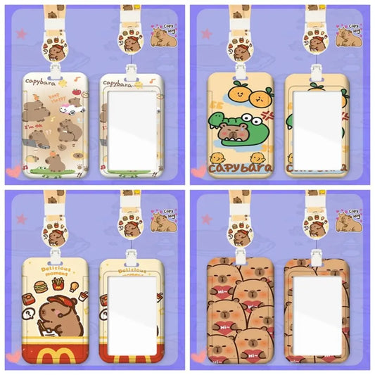 Niedlicher Kartenhalter mit Umhängeband Tiermotiv für Bus Visitenkarten
