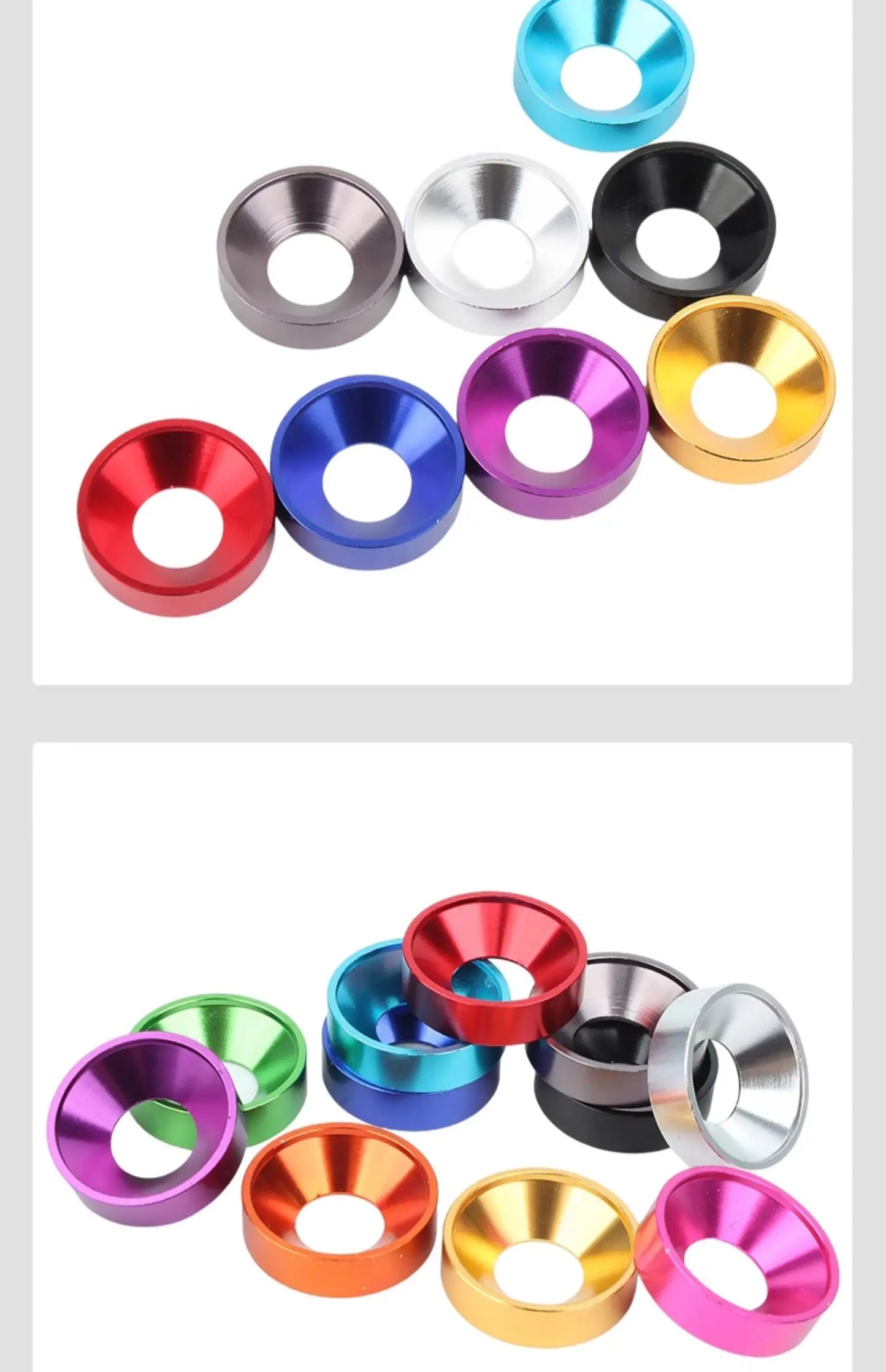 Farbige Aluminium Unterlegscheiben M2 M25 M3 M4 M5 M6 M8 Sets