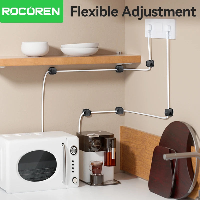 Magnetischer Kabel-Organizer 6 Stück verstellbar Kabelhalter für Schreibtisch