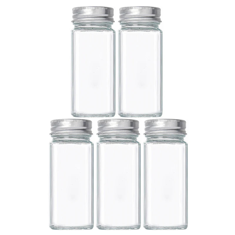 Transparenter quadratischer Vorratstank Glas mit Akazienholzdeckel