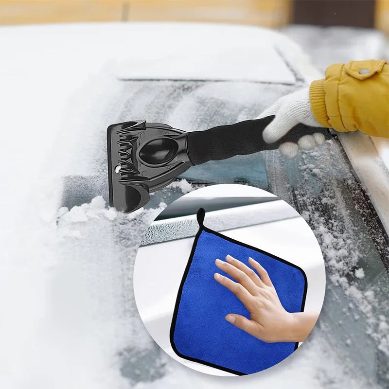Effektiver Eiskratzer mit Handtuch für Fahrzeug-Windschutzscheibe
