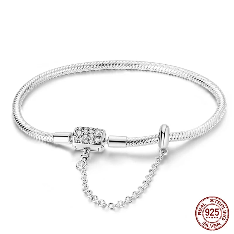 Armband Silber 925 mit Stern Mond Sonne und Grünem Zirkon Charm