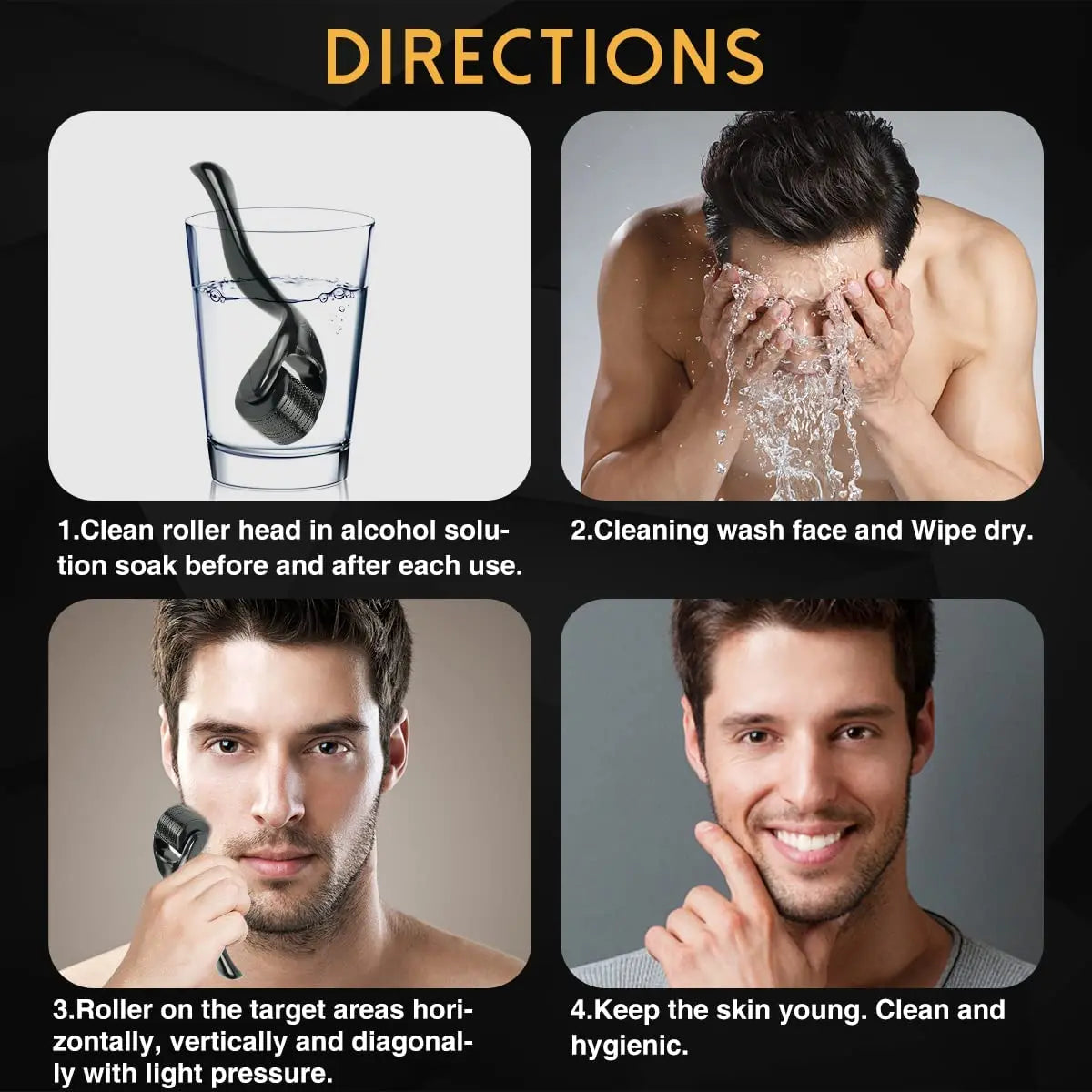 Derma Roller mit 540 Nadeln 0 2 bis 0 3 mm für Gesicht und Körper