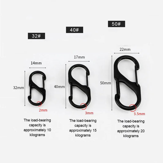 5 10er Set Mini Aluminium Karabiner S Typ Schlüsselbund Haken Camping