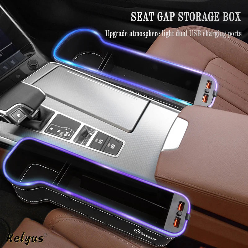Auto Sitz Spalt Organizer mit USB Ladefunktion & Atmosphäre Lampe