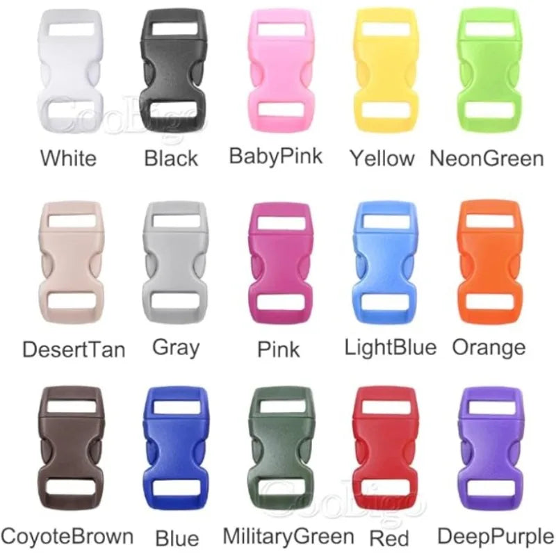 10x Seitliche Schnellverschluss Schnalle 10-25mm für Paracord Armband